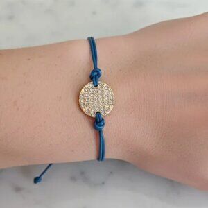 💠LIA SOPHIA Corded Bracelet Rhinestone Gold Tone